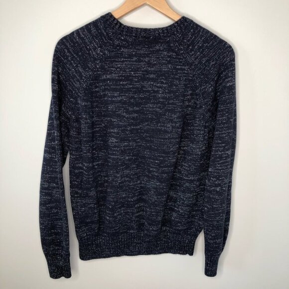 JUICY Couture Marled  Blue Logo Knit Crewneck Sweater Size Medium - Picture 3 of 7